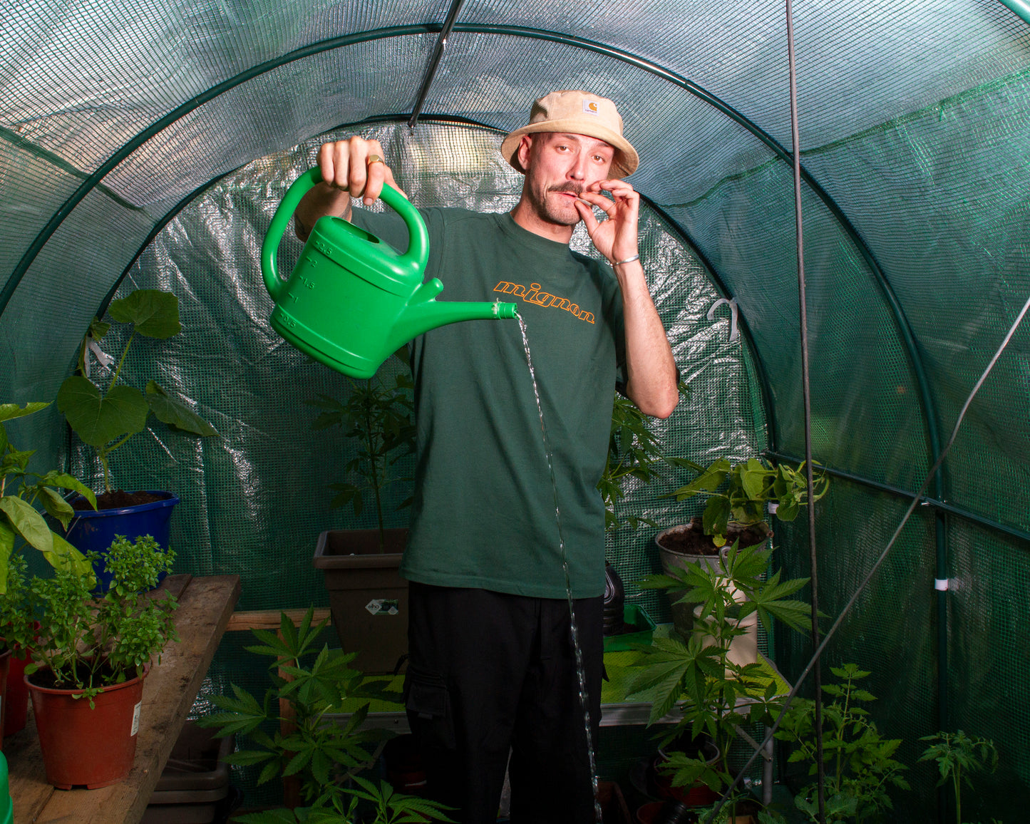 T-SHIRT MIGNON BRODÉ VERT/ORANGE